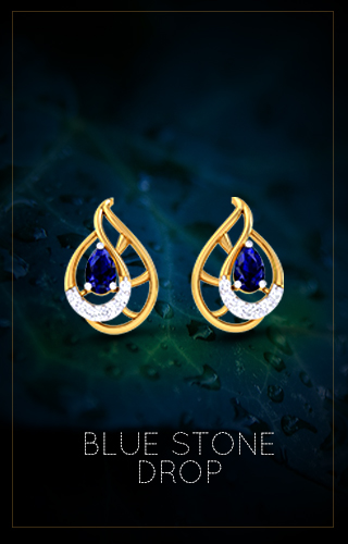 Blue Stone Drop Studs